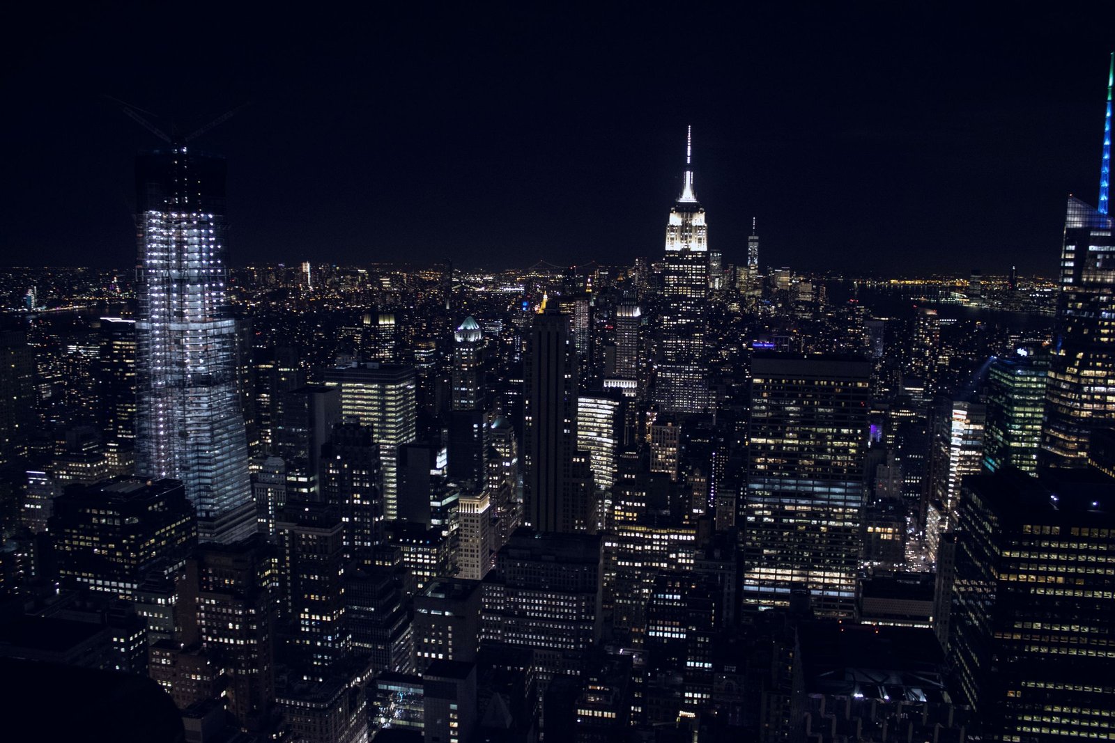 Manhattan at night from above